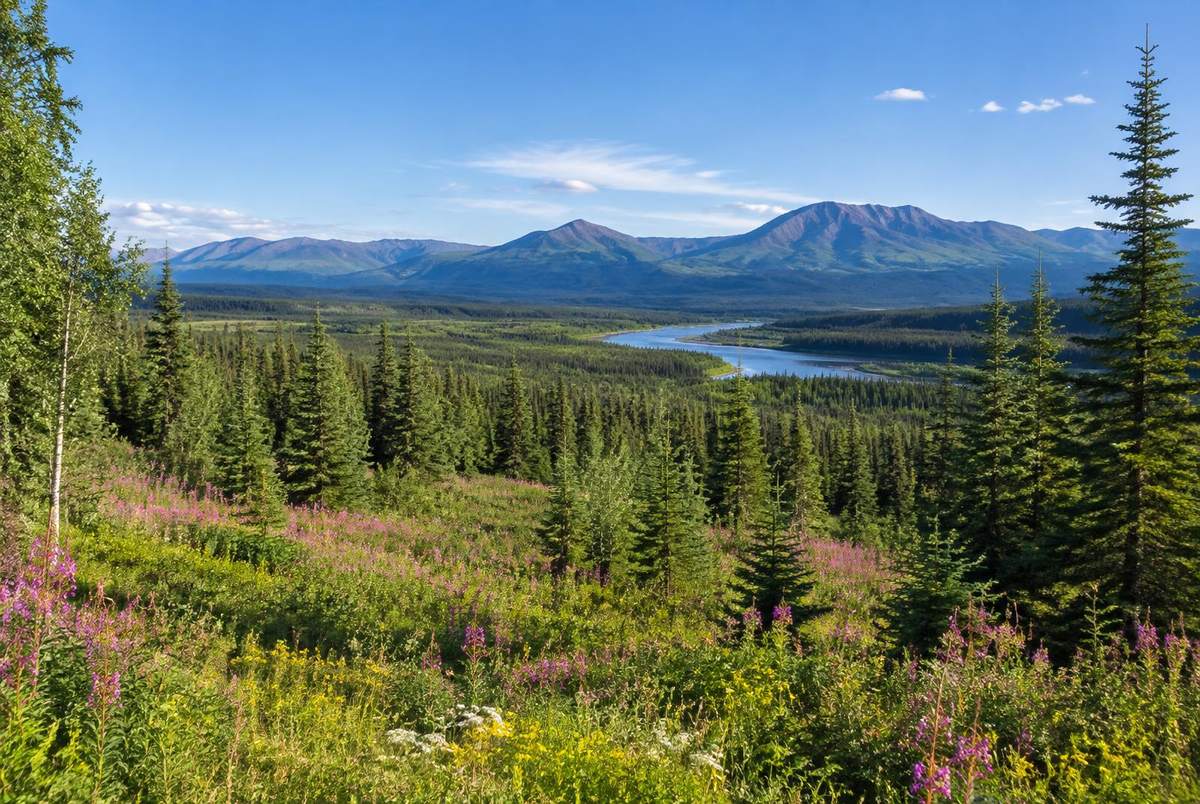 Things to do in Fairbanks — summer boreal forest and wildflowers near Fairbanks, Alaska